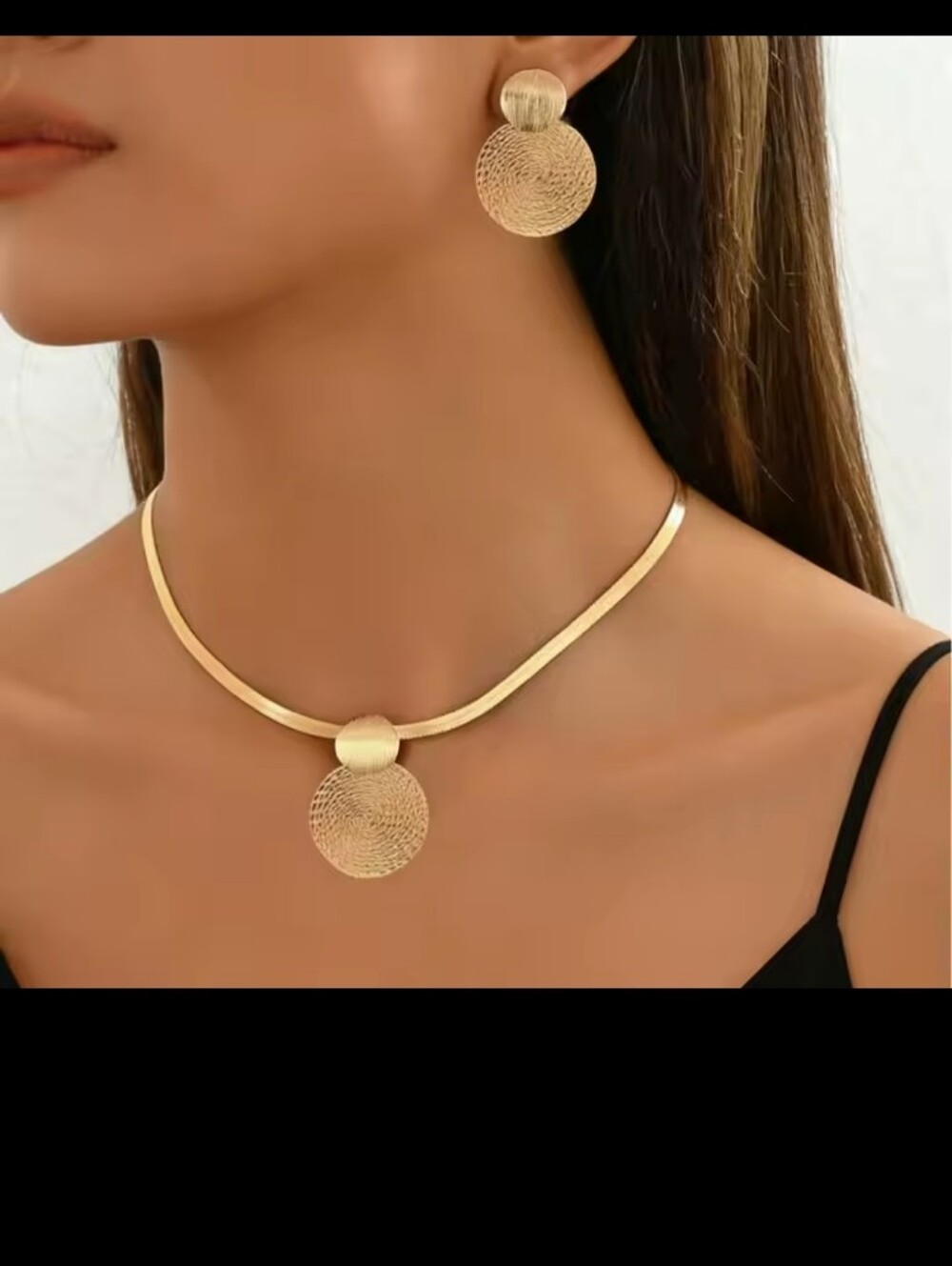 Gold Necklace Earrings Set Women's Geometric Jewelry New G33